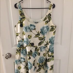 NWT 100% Silk Blue and Green Floral Dress